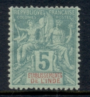 French-India-1892-1907-Navigation-Commerce-5c-thin-MLH