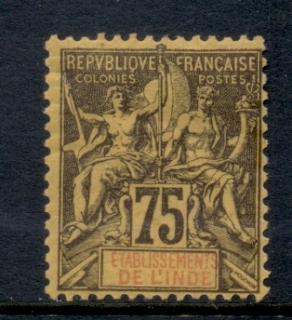 French-India-1892-1907-Navigation-Commerce-75c-MLH