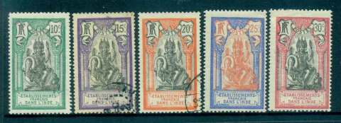 French-India-1914-22-Brahma-Asst-MH-FU-lot49415