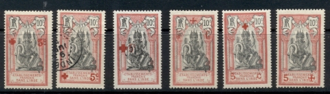 French-India-1915-16-Red-Cross-Surch-MLH-FU