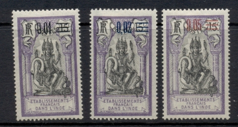 French-India-1922-Pictorials-Surch-MLH