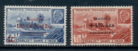 French-India-1944-Petain-Surch-Colonial-Development-Fund-MLH