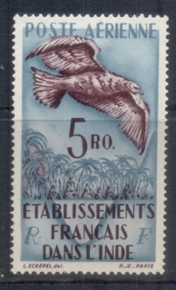 French-India-1949-Bird-over-Palm-5r-MLH