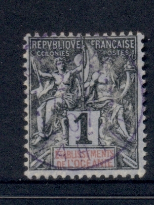 French Polynesia 1892-1907 Navigation & Commerce 1c
