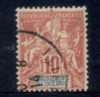 French-Polynesia-1892-1907 Navigation & Commerce 10c red