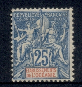 French Polynesia 1892-1907 Navigation & Commerce 25c blue