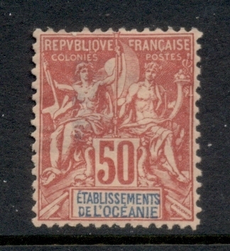 French Polynesia 1892-1907 Navigation & Commerce 50c carmine