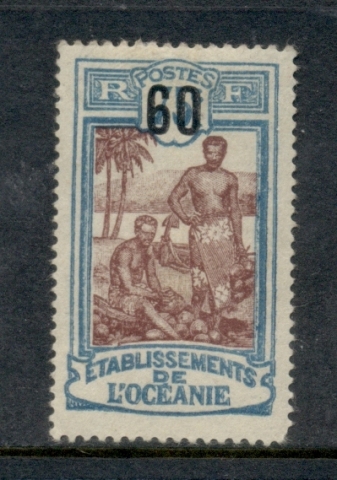 French Polynesia 1923-27 Pictorials Surch 60c on 75c
