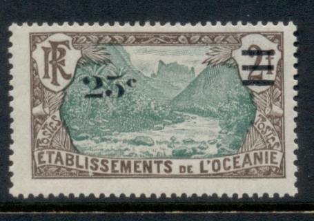 French-Polynesia-1924-27 Pictorials Surch 25c on 2f