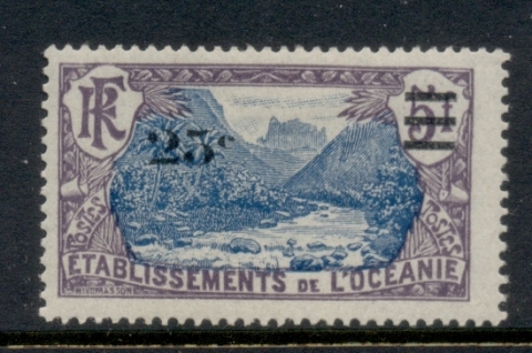 French-Polynesia-1924-27 Pictorials Surch 25c on 5f