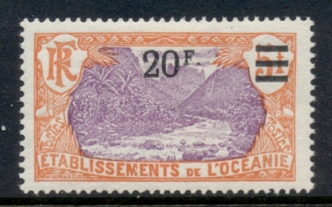 French-Polynesia-1924-27 Pictorials Surch 20f on 5f