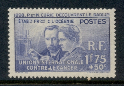 French Polynesia 1938 Pierre & marie Curie