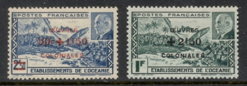 French Polynesia 1944 Petain Surch Colonial development Fund