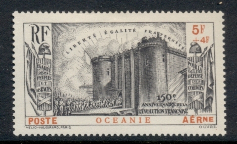 French-Polynesia-1939 French revolution 5f + 4f