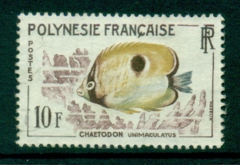 French Polynesia 1962 Fish 10f, One Spot Butterflyfish