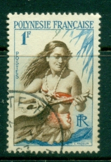 French-Polynesia-1958 Pictorial, Girl Playing Guitar 1f