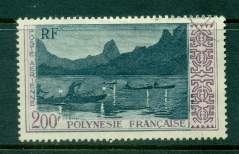 French-Polynesia-1958 Night Fishing at Moorea 200f