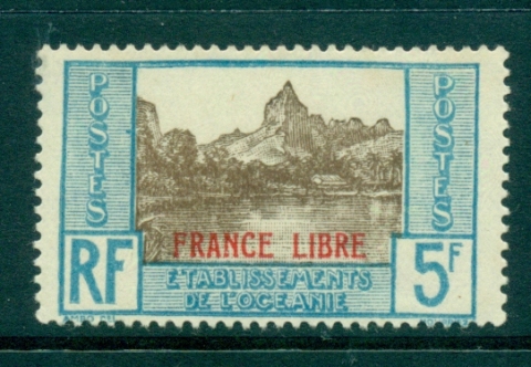 French Polynesia 1941 5fr Papeotai Bay Opt France Libre
