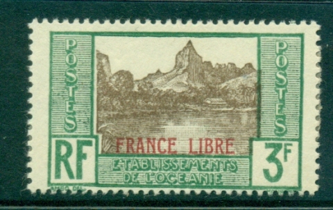 French-Polynesia-1941 3fr Papeotai Bay Opt France Libre