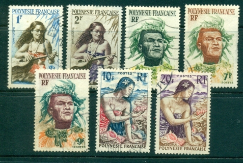 French-Polynesia-1958 Natives (7/9, no 10,25c