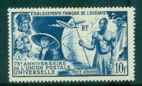 French-Polynesia-1949 UPU 75th Anniversary