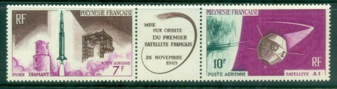 French-Polynesia-1966 A1 Space Satellite pr + label