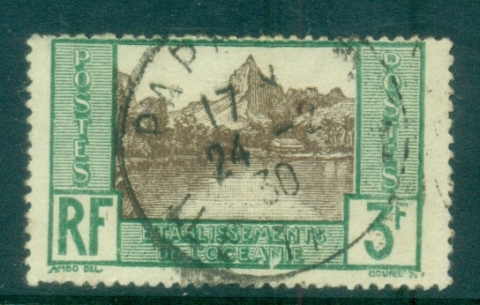 French Polynesia 1929 Papetaoi Bay, Moorea 3fr