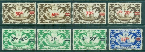 French-Polynesia-1946 Ancient Double Canoe , Opt new values