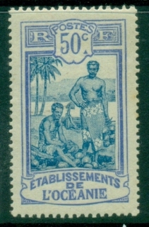 French-Oceania-1922-30-Pictorials-Native-Men-50c-MLH