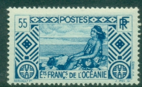 French-Oceania-1934-1939-Pictorial-Tahitian-Girl-55c-MUH French-Oceania-1934-1939-Pictorial-Tahitian-Girl-55c-MUH