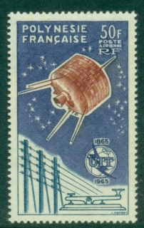 French-Polynesia-1965-Airmail-The-100th-Anniversary-of-ITU