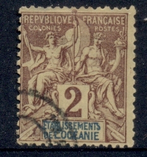 French-Polynesia-1892-1907 Navigation & Commerce 2c