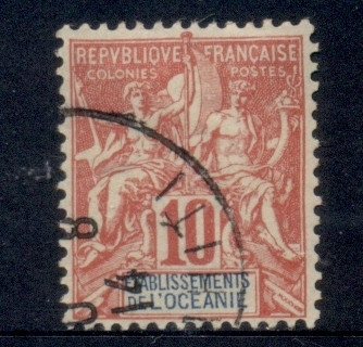 French-Polynesia-1892-1907 Navigation & Commerce 10c red