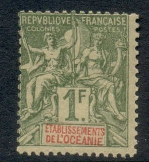 French-Polynesia-1892-1907 Navigation & Commerce 1f