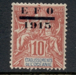 French-Polynesia-1915 Navigation & Commerce Opt EFO 1915