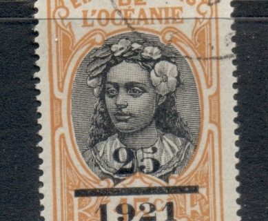 French-Polynesia-1921 Pictorial Surch 25c on 15c
