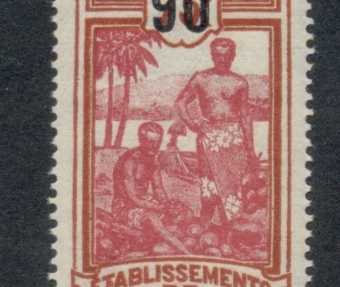 French-Polynesia-1923-27 Pictorials Surch 90c on 75c