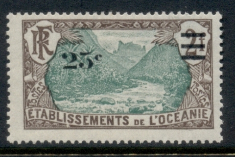 French-Polynesia-1924-27 Pictorials Surch 25c on 2f