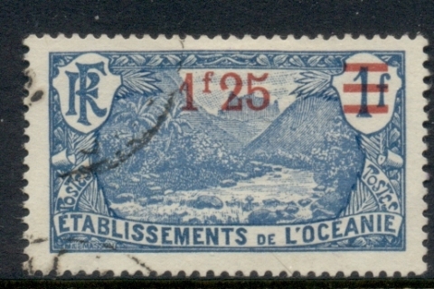 French-Polynesia-1924-27 Pictorials Surch 1.25f on 1f