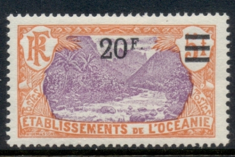 French-Polynesia-1924-27 Pictorials Surch 20f on 5f