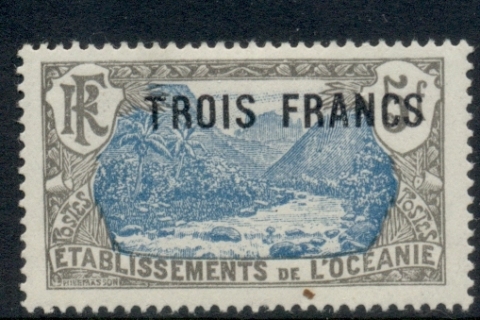 French-Polynesia-1926 Pictorials Surch 3f on 5f