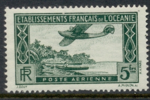 French-Polynesia-1934 Seaplane in Flight