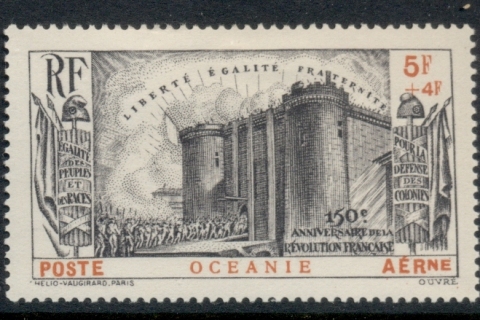 French-Polynesia-1939 French revolution 5f + 4f