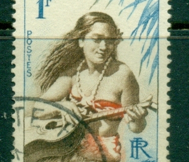 French-Polynesia-1958 Pictorial, Girl Playing Guitar 1f