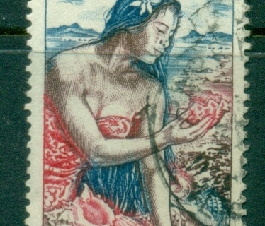 French-Polynesia-1958 Pictorial, Girl With Shells 10f