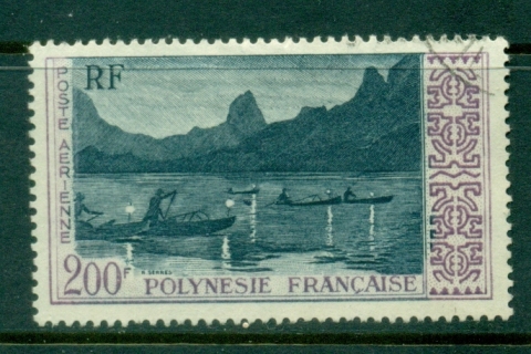 French-Polynesia-1958 Night Fishing at Moorea 200f