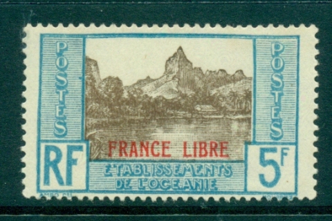 French-Polynesia-1941 5fr Papeotai Bay Opt France Libre