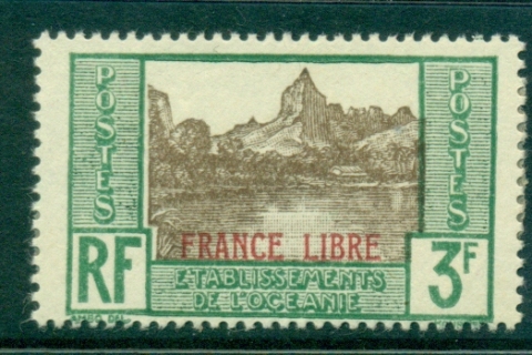 French-Polynesia-1941 3fr Papeotai Bay Opt France Libre