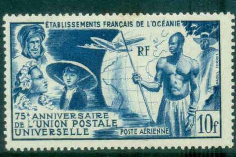 French-Polynesia-1949 UPU 75th Anniversary
