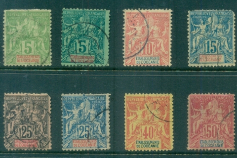 French-Polynesia-1892-1907 Navigation & Commerce Asst